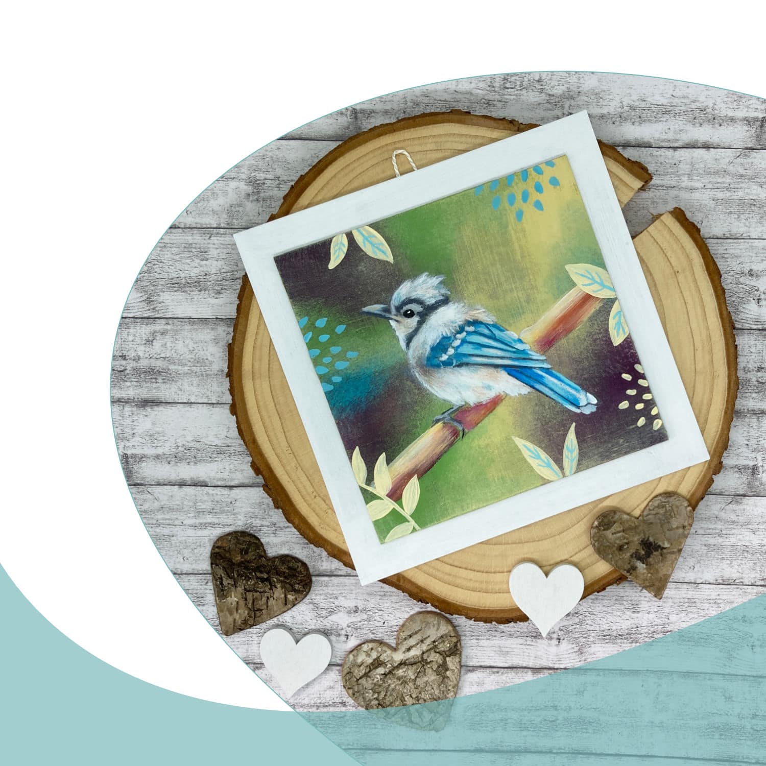 Kleines Bild Blue Jay (handgemalt) – Bild 3