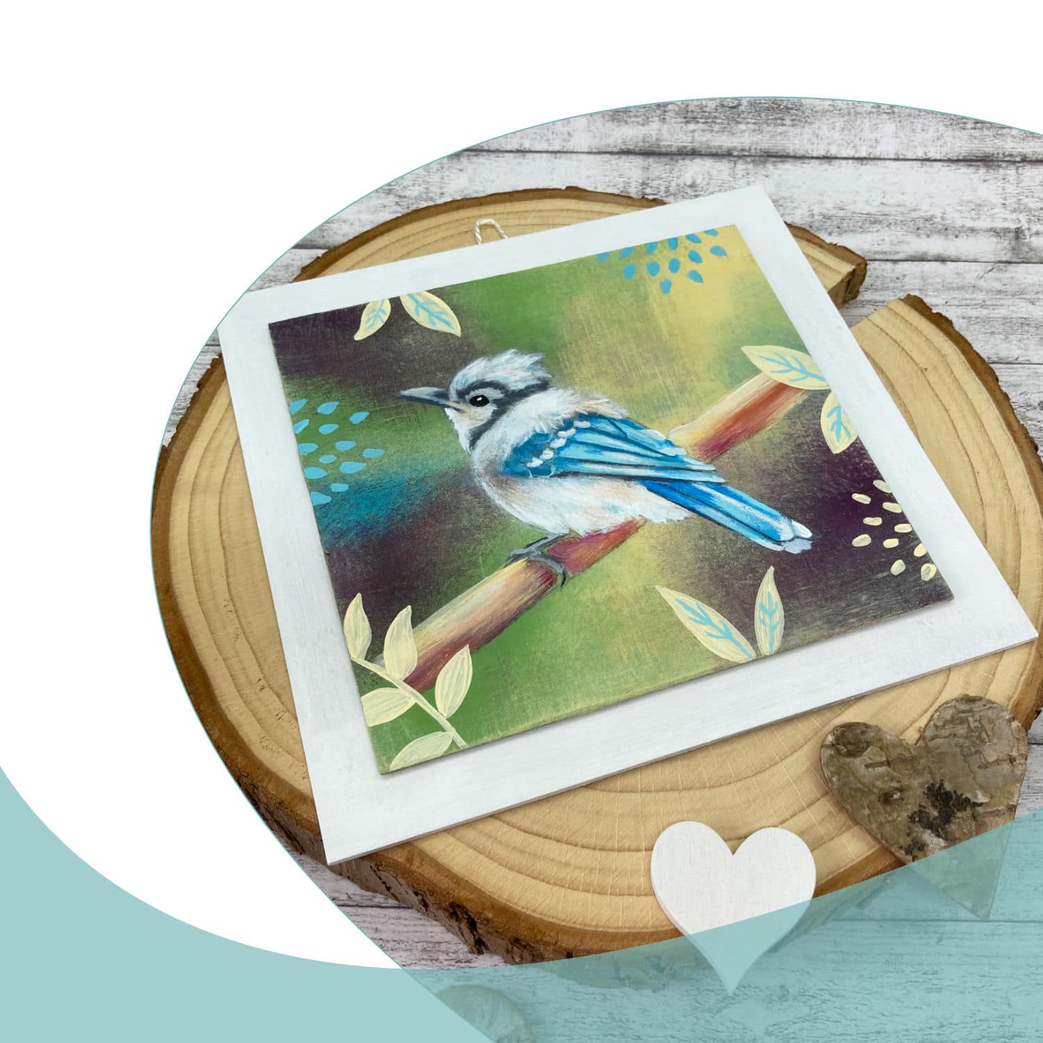 Kleines Bild Blue Jay (handgemalt) – Bild 2