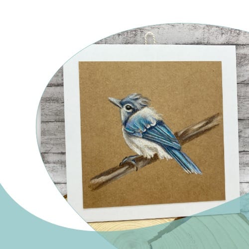 Kleines Bild Blue Jay (handgemalt) – Bild 2