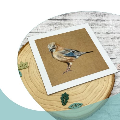 Kleines Bild Eichelhäher (handgemalt) – Bild 3