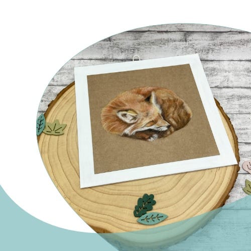 Kleines Bild Fuchs (handgemalt) – Bild 3