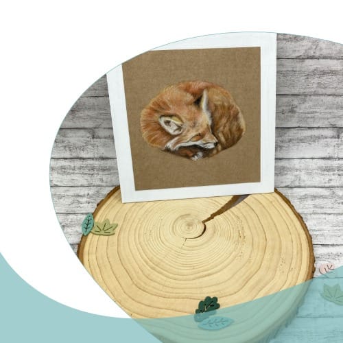 Kleines Bild Fuchs (handgemalt) – Bild 2