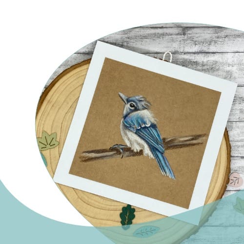 Kleines Bild Blue Jay (handgemalt) – Bild 5