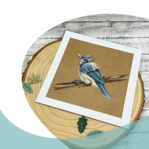 Kleines Bild Blue Jay (handgemalt) – Bild 4