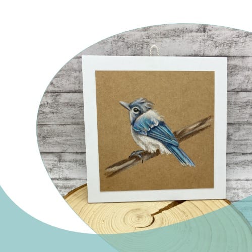 Kleines Bild Blue Jay (handgemalt)