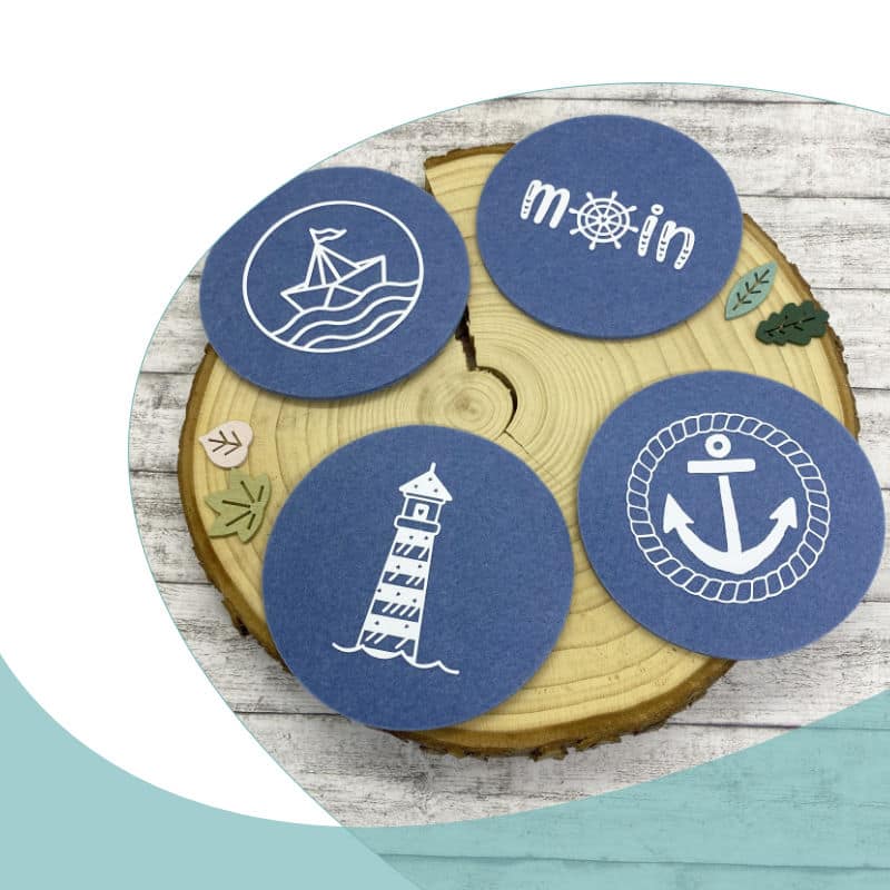 Filz-Untersetzer MeerLiebe maritim (Set)