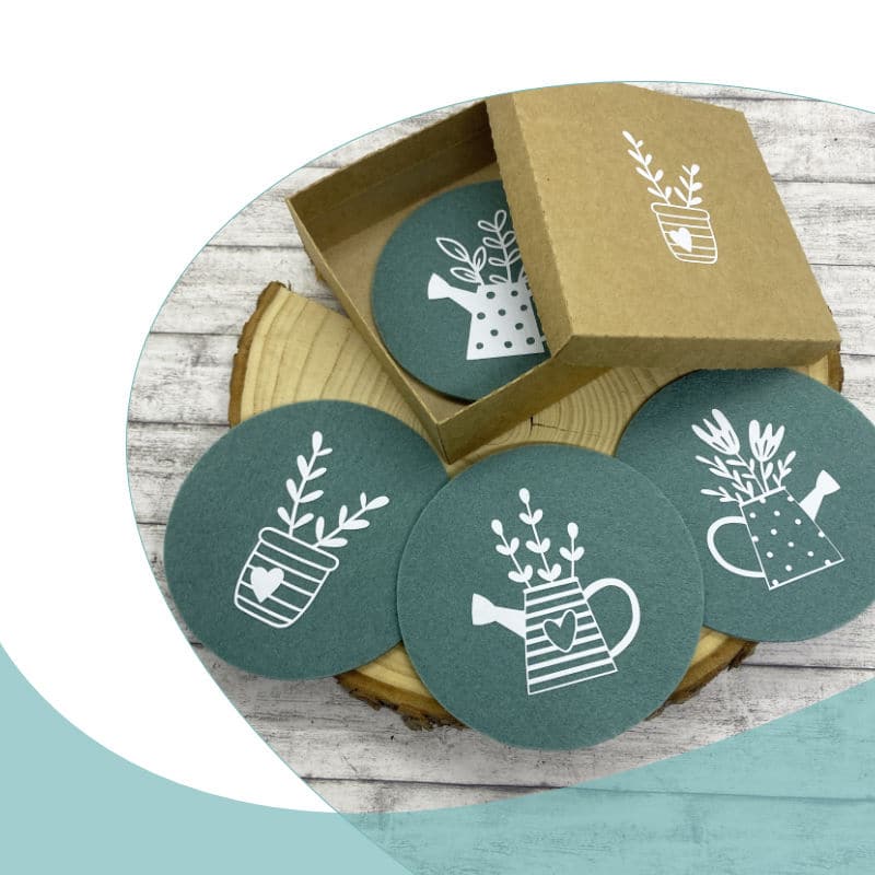 Filz-Untersetzer Blumenliebe (Set) mit Umverpackung – Bild 3