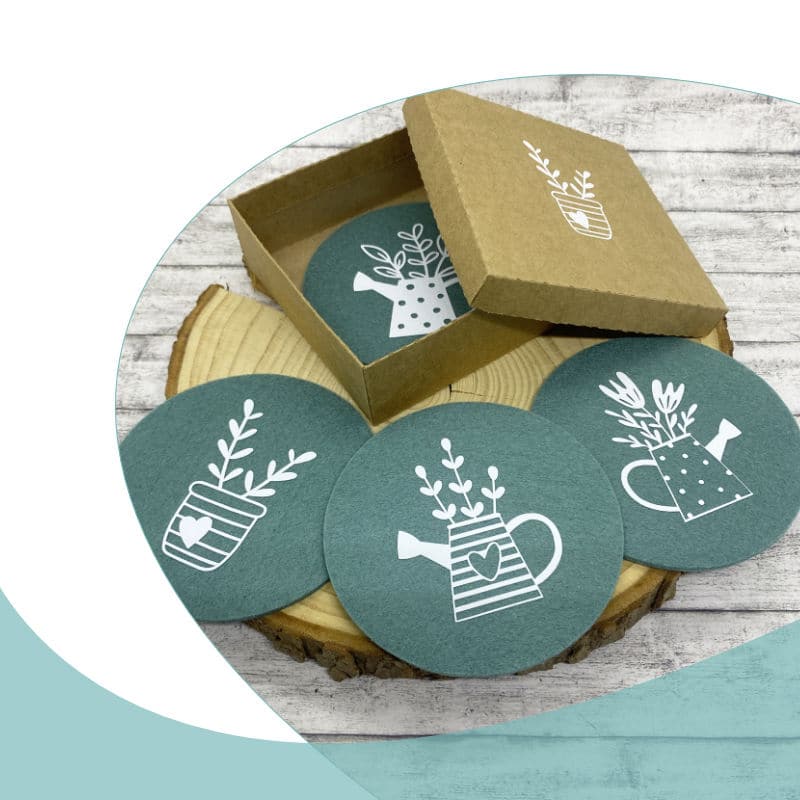 Filz-Untersetzer Blumenliebe (Set) mit Umverpackung – Bild 4